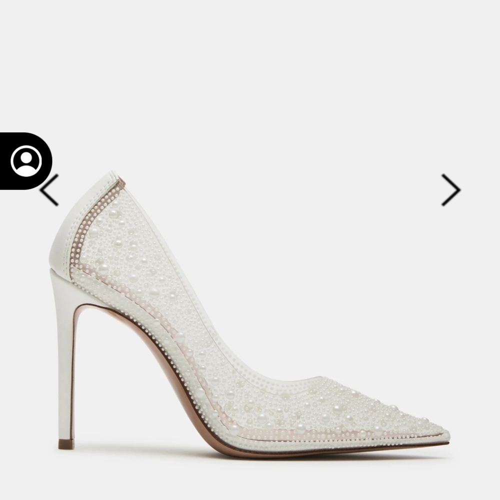 Steve madden clear pearl heels